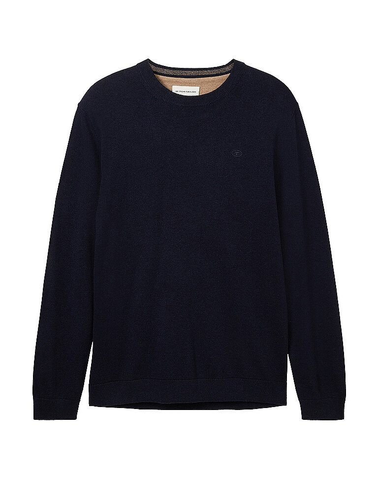 Tom Tailor Pull 1038426 Basic Knit Knitted Navy Melange S Homme